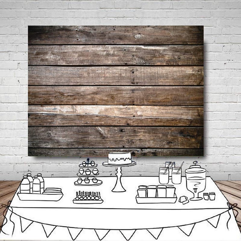 Dudaacvt 7x5ft Brown Wood Backdrop Photography Backdrop Wood Floor Wall Background Newborn Baby Photo Backgrounds for Photography Studio Home Decoration D339 - Image 3